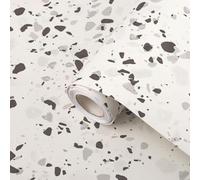 Ambiance - Rollo adhesivo de suelo de terrazo antideslizante impermeable al metro para sala de estar, dormitorio y comedor, 60 cm x 4 m