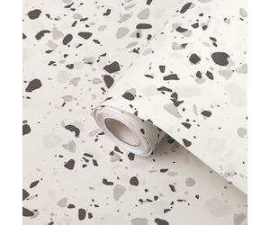 Ambiance - Rollo adhesivo de suelo de terrazo antideslizante impermeable al metro para sala de estar, dormitorio y comedor, 60 cm x 6 m
