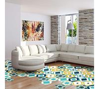 Ambiance Sticker Azulejo de Piso Decorativo Hexagon Litiana de despegar y Pegar, decoración del hogar de Bricolaje, Adhesivo Impermeable Antideslizante - H40 x L90 cm - 10 Adhesivos de 20 x 18 cm