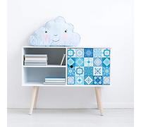 Ambiance Sticker col-tiles-mob-RJ-A748_10x10cm Pegatina de Pared, Vinilo, Modelo 7, H40 x L60 cm
