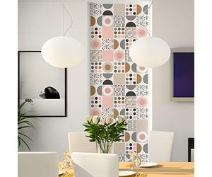 Ambiance Sticker col-tiles-ROS-B450_15x15cm Pegatinas de Pared, Acrílico, Multicolor, 90 x 150 cm