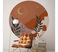 Ambiance Sticker Papel Pintado no Tejido Frescos Gigantes Prepegados - Rotonda Notte Astratta Del Desierto - Etiqueta Decorativa | H60 x L60 cm