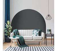 Ambiance Sticker Pegatinas de Pared con Arco para Cabecero de Cama, Papel Tapiz de Semicírculo Grande para Decoración de Sala de Estar y Dormitorio - L58 x H100 - Gris Tormenta