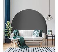 Ambiance Sticker Pegatinas de Pared con Arco para Cabecero de Cama, Papel Tapiz de Semicírculo Grande para Decoración de Sala de Estar y Dormitorio - L220 x H180 - Gris Oscuro