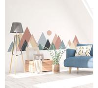 Ambiance Sticker Pegatinas de Pared Para Decoración de Dormitorio y Sala de Estar, Pegatina Gigante de Montañas Columbiana Escandinavas - H95 x L135 cm