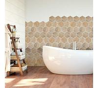 Ambiance Sticker Revestimientos Autoadhesivos para Cocina y Baño Bois Patiné - 28 Vinilo Azulejos de 10 x 9 cm
