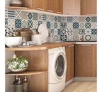 Ambiance Sticker Revestimientos Autoadhesivos para Cocina y Baño Diazaria - 9 Vinilo Azulejos de 20 x 20 cm