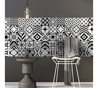 Ambiance Sticker Revestimientos Autoadhesivos para Cocina y Baño Glasgow - 9 Vinilo Azulejos de 10 x 10 cm