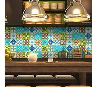 Ambiance Sticker Revestimientos Autoadhesivos para Cocina y Baño Ibiza - 9 Vinilo Azulejos de 15 x15 cm