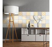 Ambiance Sticker Revestimientos Autoadhesivos para Cocina y Baño Jersey - 9 Vinilo Azulejos de 10 x 10 cm