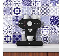 Ambiance Sticker Revestimientos Autoadhesivos para Cocina y Baño Mykonos - 9 Vinilo Azulejos de 10 x 10 cm