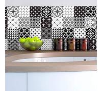 Ambiance Sticker Revestimientos Autoadhesivos para Cocina y Baño Nuance de Gris - 9 Vinilo Azulejos de 20 x 20 cm