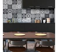 Ambiance Sticker Revestimientos Autoadhesivos para Cocina y Baño Nuance de Gris Rimini - 9 Vinilo Azulejos de 20 x 20 cm