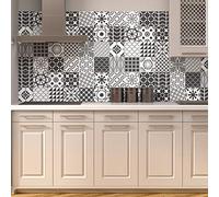 Ambiance Sticker Revestimientos Autoadhesivos para Cocina y Baño Nuances de Gris Lindos - 9 Vinilo Azulejos de 10 x 10 cm