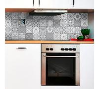 Ambiance Sticker Revestimientos Autoadhesivos para Cocina y Baño Nuances de Gris Torino - 9 Vinilo Azulejos de 10 x 10 cm