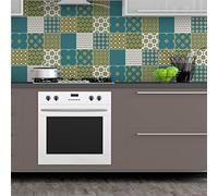 Ambiance Sticker Revestimientos Autoadhesivos para Cocina y Baño Suèdois - 9 Vinilo Azulejos de 20 x 20 cm