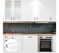 Ambiance Sticker Rollo de Vinilo Autoadhesivo Impermeable para Puertas de Armarios de Cocina Adhesivo de Pared - Blanco - H200 x L60 cm