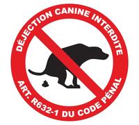Ambiance Sticker Señal adhesiva para perro con prohibido señalización, laminado, resistente al agua y a los rayos UV, 10 cm