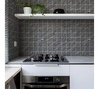 Ambiance Sticker Vinilos Autoadhesivos, Decoración de Paredes, Adhesivos de Azulejos para Baño y Cocina Azulejos Efecto Cemento Mabré Gris de Isla - 60 Vinilo Azulejos de 15 x 15 cm