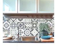 Ambiance Sticker Vinilos Autoadhesivos, Decoración de Paredes, Adhesivos de Azulejos para Baño y Cocina Nuances de Gris Oslo - 30 Vinilo Azulejos de 15 x 15 cm