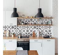 Ambiance Sticker Vinilos Autoadhesivos, Decoración de Paredes, Adhesivos de Azulejos para Baño y Cocina Erico - 12 Vinilo Azulejos de 10 x 10 cm