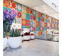 Ambiance Sticker Vinilos Autoadhesivos, Decoración de Paredes, Adhesivos de Azulejos para Baño y Cocina Azulejos Perrina - 60 Vinilo Azulejos de 15 x 15 cm