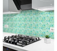 Ambiance Sticker Vinilos Autoadhesivos, Decoración de Paredes, Adhesivos de Azulejos para Baño y Cocina Azulejos de Cemento Tiago - 24 Vinilo Azulejos de 10 x 10 cm
