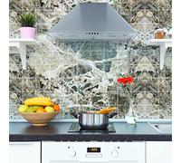 Ambiance Sticker Vinilos Autoadhesivos, Decoración de Paredes, Adhesivos de Azulejos para Baño y Cocina Azulejos Efecto Cemento Mabré de Bondy - 60 Vinilo Azulejos de 15 x 15 cm