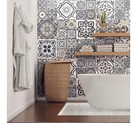 Ambiance Sticker Vinilos Autoadhesivos, Decoración de Paredes, Adhesivos de Azulejos para Baño y Cocina Milonga - 60 Vinilo Azulejos de 10 x 10 cm