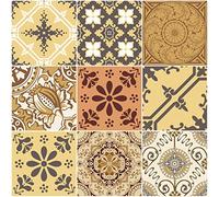 Ambiance Sticker Vinilos Autoadhesivos, Decoración de Paredes, Adhesivos de Azulejos para Baño y Cocina Baroques - 9 Vinilo Azulejos de 20 x 20 cm