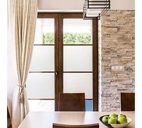 Ambiance Sticker Window Privacy Film No Adhesivo, Películas de Vidrio de Ventana esmerilada para la Oficina del baño en el hogar, Etiqueta de Ventana Opaca extraíble, Blanco Mate 45 x 200CM