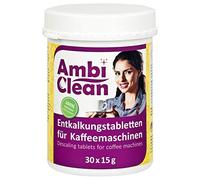 AmbiClean Pastillas descalcificadoras para máquinas de café, fabricadas en Alemania, para cafeteras automáticas Jura, Siemens, Krups, Melitta, Bosch, etc. | Limpieza y descalcificación (30 tabletas)