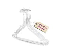 Ambideluxe | 50 perchas de alambre blanco | perchas para pantalones | perchas de metal con revestimiento de zinc y revestimiento de polietileno | perchas de alambre duraderas y ahorran espacio | para