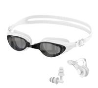Ambienden Gafas Natación Adultos con Pinza Nariz Tapones Oído Antivaho | Lentes transparentes, Junta silicona 3D, Antivaho, Protección UV, Visión panorámica 180°, Correa ajustable