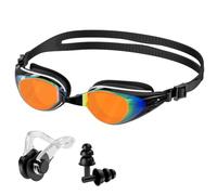 Ambienden Gafas Natación Adultos con Pinza Nariz Tapones Oído Antivaho | Lentes transparentes, Junta silicona 3D, Antivaho, Protección UV, Visión panorámica 180°, Correa ajustable