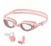 Ambienden Gafas Natación Adultos con Pinza Nariz Tapones Oído Antivaho | Lentes transparentes, Junta silicona 3D, Antivaho, Protección UV, Visión panorámica 180°, Correa ajustable