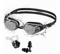 Ambienden Gafas Natación Adultos con Pinza Nariz Tapones Oído Antivaho | Lentes transparentes, Junta silicona 3D, Antivaho, Protección UV, Visión panorámica 180°, Correa ajustable