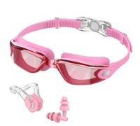 Ambienden Gafas Natación Adultos con Pinza Nariz Tapones Oído Espejo | Lentes espejo, Junta silicona 3D, Anti-vaho, Protección UV, Visión panorámica 180°, Correa ajustable