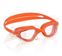 Ambienden Gafas Natación para Niños, HD 180° Gran Angular de Visión Gafas de Natación para 3-14 Años, Antivaho, Protección UV, Ajuste Rápido, Sello de Silicona, Gafas Piscina Unisex, T-Orange