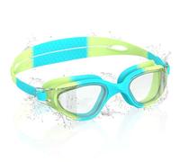 Ambienden Gafas Natación para Niños, HD 180° Gran Angular de Visión Gafas de Natación para 3-14 Años, Antivaho, Protección UV, Ajuste Rápido, Sello de Silicona, Gafas Piscina Unisex, T-GreenYL
