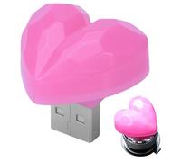 Ambient Lighting on Car, Heart-Shaped Interior Light, Color Changing Atmosphere Lamp, Cute Plug-In Decor Accessory, Romantic Nightlight for Vehicle Dashboard, Seats, Night Driving
