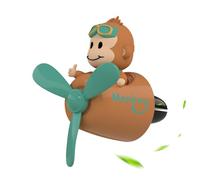 Ambientador Animal Pilot - Difusor de clip de ventilación de coche con ventilador giratorio, aromaterapia de CarPerfume con dos tabletas de, accesorio FunCar con adorable diseño de animales, un