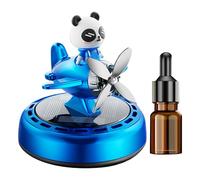 Ambientador Automático Para Coche,Ambientador Solar Con Difusor De Aromaterapia Para Coche | Eliminador de Olores Giratorio Panda y Avión Recargable, Fragancia Duradera para Automóvil, Camioneta y