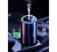Ambientador Coche con 150ml Perfume (Almizcle Blanco), Difusor Eléctrico para Coche, Nebulizador Ultrasónico, 3 Modos Inteligentes, On/Off Automático, Batería Incorporada, Dura Hasta 6 Meses YB-190