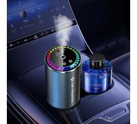 Ambientador Coche con 50ml oler Difusor de Fragancias Eléctrico para Automóvil, On/Off Automático, Sensor Musical, Atomizador Ultrasónico, 3 Modos, Recargable, Duración 5 Meses BJ-579 (Colonia)