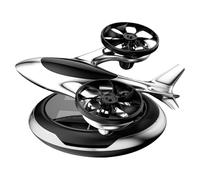 Ambientador Coche - Difusor Aire Solar Avión Doble Motor Rotativo | Fragancia Duradera | Purificador Interior Accesorios ABS Aleación Negro Rojo Azul Plata Multicolor Fresco Sueño Eliminación O