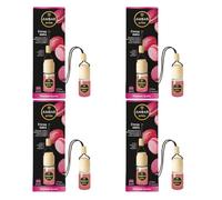 Ambientador Coche Fresa Nata Pack 4 - Difusor Colgante AMBAR Perfums, Fragancia Dulce y Cremosa, Duración +45 Días, 0% Alcohol, Botella de Vidrio con Tapón de Madera, Aroma Premium para Auto