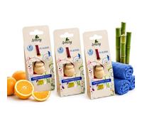 Ambientador Coche Fresco - Pack 3 Ambientadores Colgantes - Aroma Bambu Naranja Frescor Azul - Perfume Coche Alta Intensidad