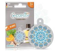 Ambientador coche y casa, garaje, maletero, habitaciones y armario, neutraliza malos olores, aroma Terra Mia elegante y suave, 3 Cupssy AirPad, perfume agradable para hombre y mujer