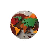 Ambientador colgante con mapa del mundo hecho de especias, tarjetas redondas de fragancia de lavanda para interior de automóviles, paquete de 10/24 tarjetas